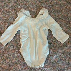 White Ruffled Kids One Piece